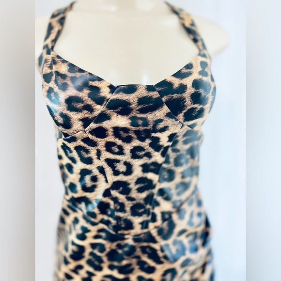 ASOS Leopard Print Corset Seamed Mini Dress size 6 Us new super cute dress - Picture 5 of 14